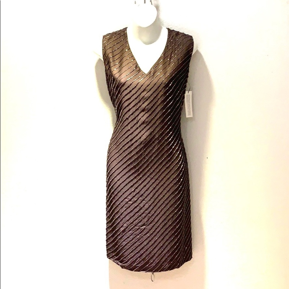NEW EMANUEL UNGARO RHINESTONE COCKTAIL DRESS , L